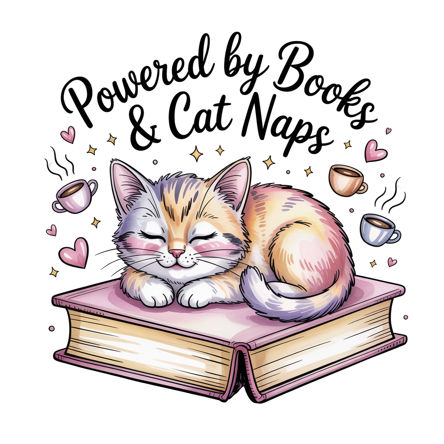 11" DTF Print Ready to Press Powered By Books & Cat Naps