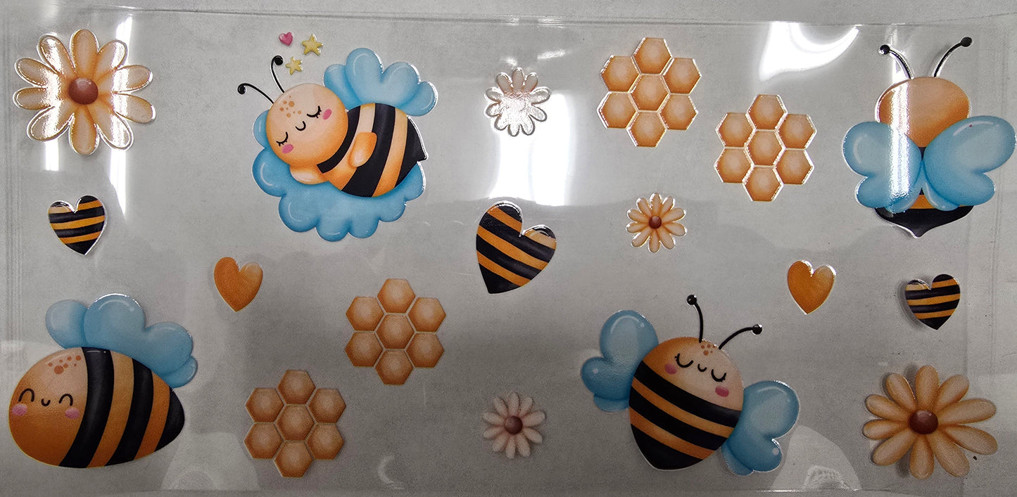 UV DTF Cup Wrap Cute Bees 357