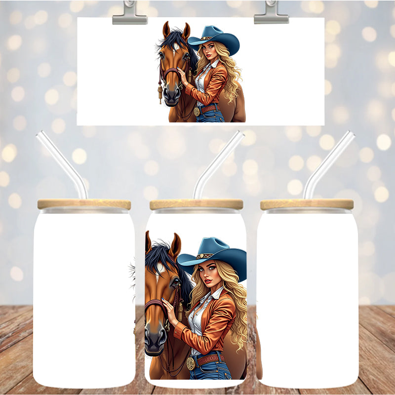 4" Decal Uvdtf Wrap Western Horse D102