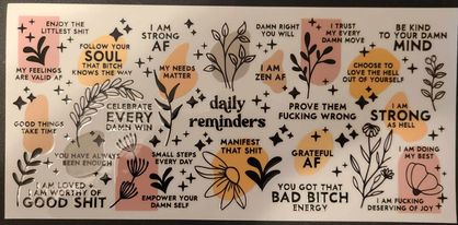 UV DTF 16 oz Cup Daily Reminders 376