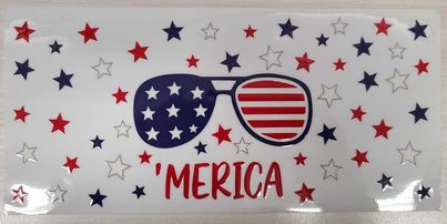 UV DTF 16 oz Cup Wrap Merica 383