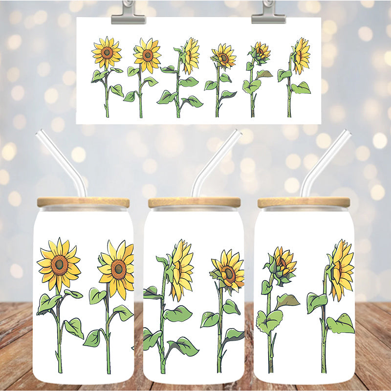 16 oz Uv Dtf Cup Wrap Sunflowers 1026