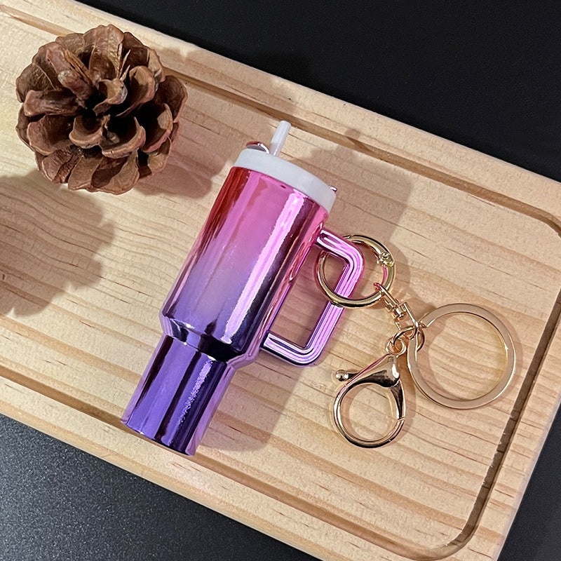 Mini Tumbler Metallic Keychains