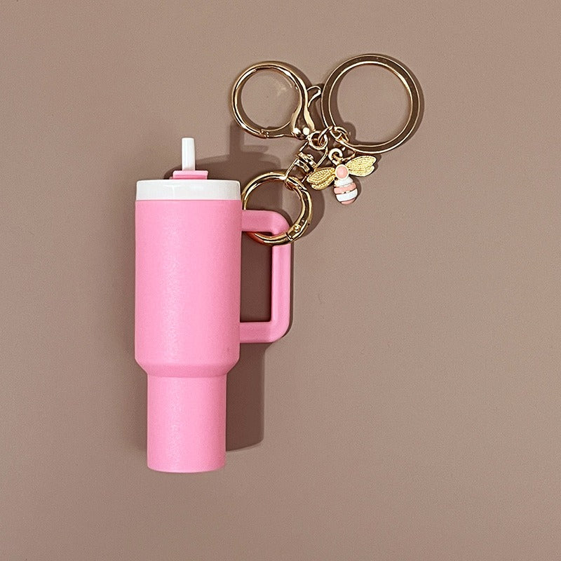Mini Tumbler Keychains With Bee Charm