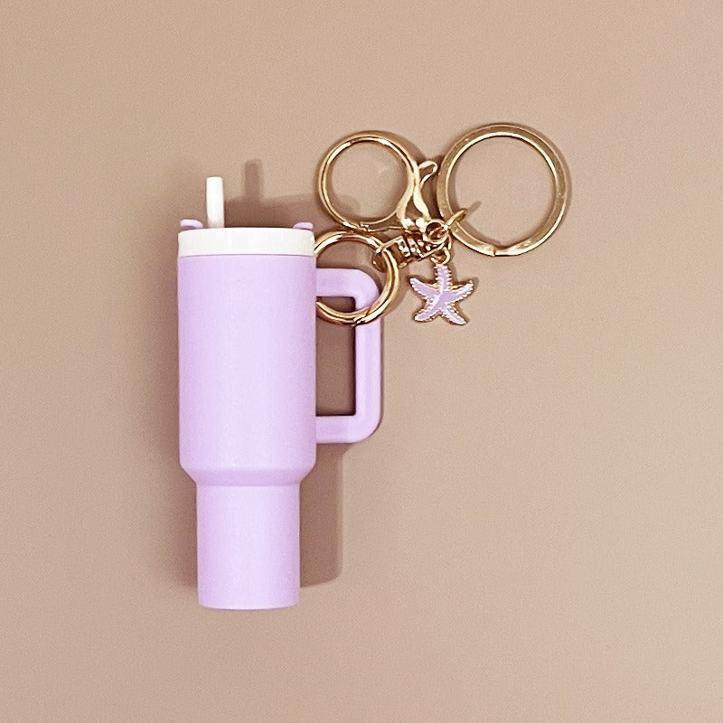 Mini Tumbler Keychains With Starfish Charm