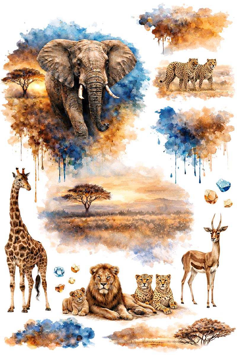 Safari Collection | UVDTF 9.5 x14 Element Sheets 1049