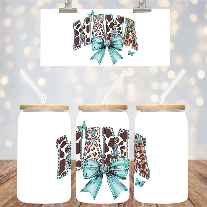 4" Decal Uvdtf Wrap Animal Mama Bow D126