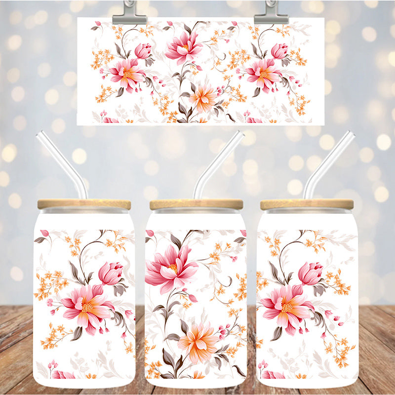 16 oz Uv Dtf Cup Wrap Floral 1307