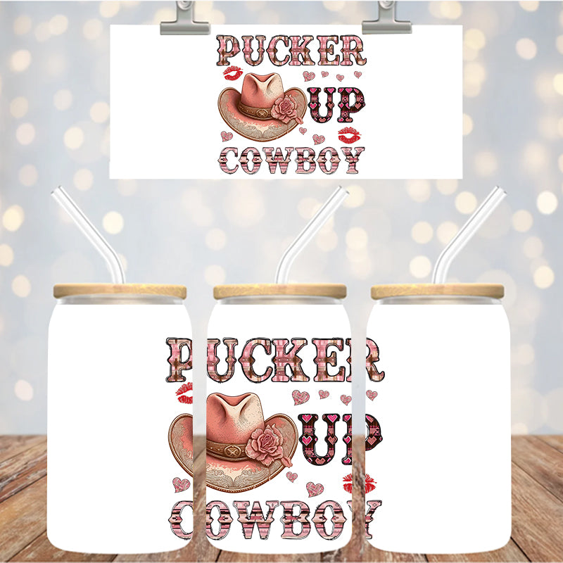 4" Decal Uvdtf Wrap Pucker Up Cowboy D118