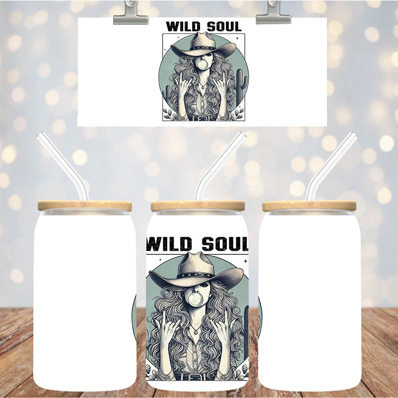 4" Decal Uvdtf Wrap Wild Soul Western D101