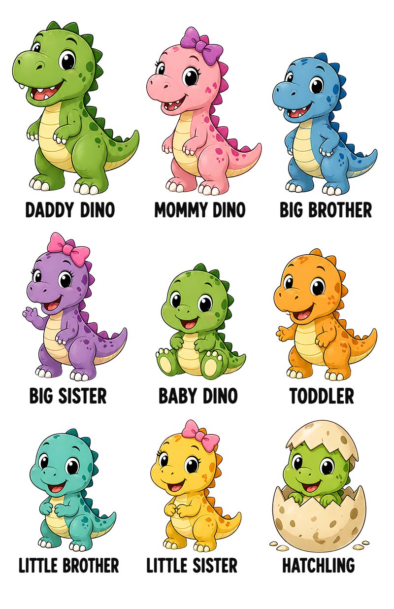 UVDTF 9.5 x 14 Element Sheet Dinosaur Family 1004