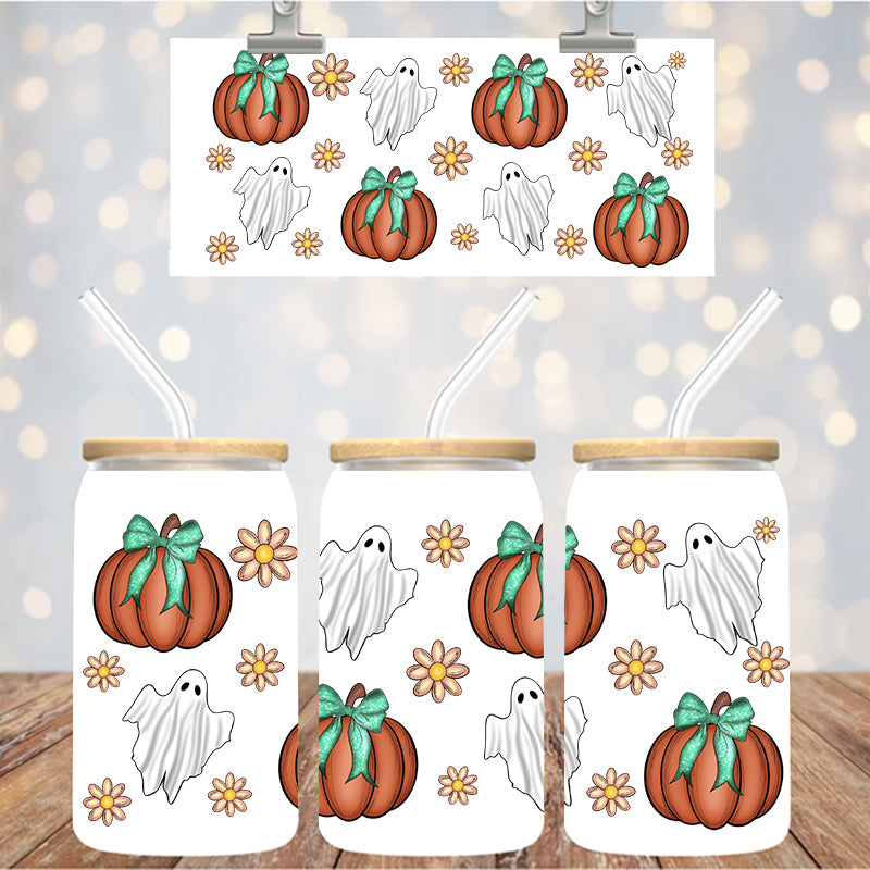 16 oz Uv Dtf Cup Wrap Ghost Pumpkins 1155