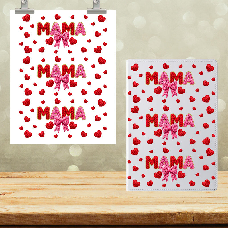 A5 Notebook UVDTF Wrap Mama Hearts Faux Yarn 7135