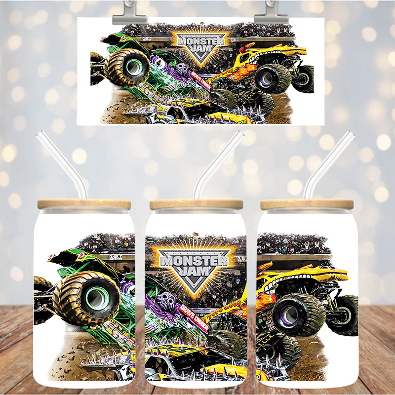 16 oz UvDtf Cup Wrap Monster Trucks 1405