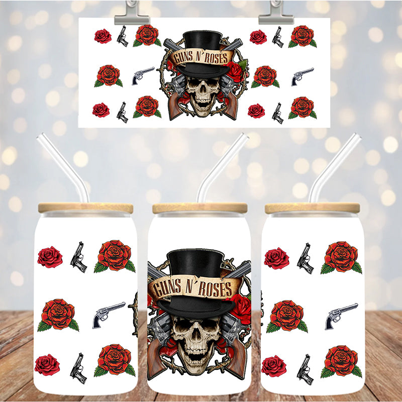 16 oz UvDtf Cup Wrap Rock Band 1395