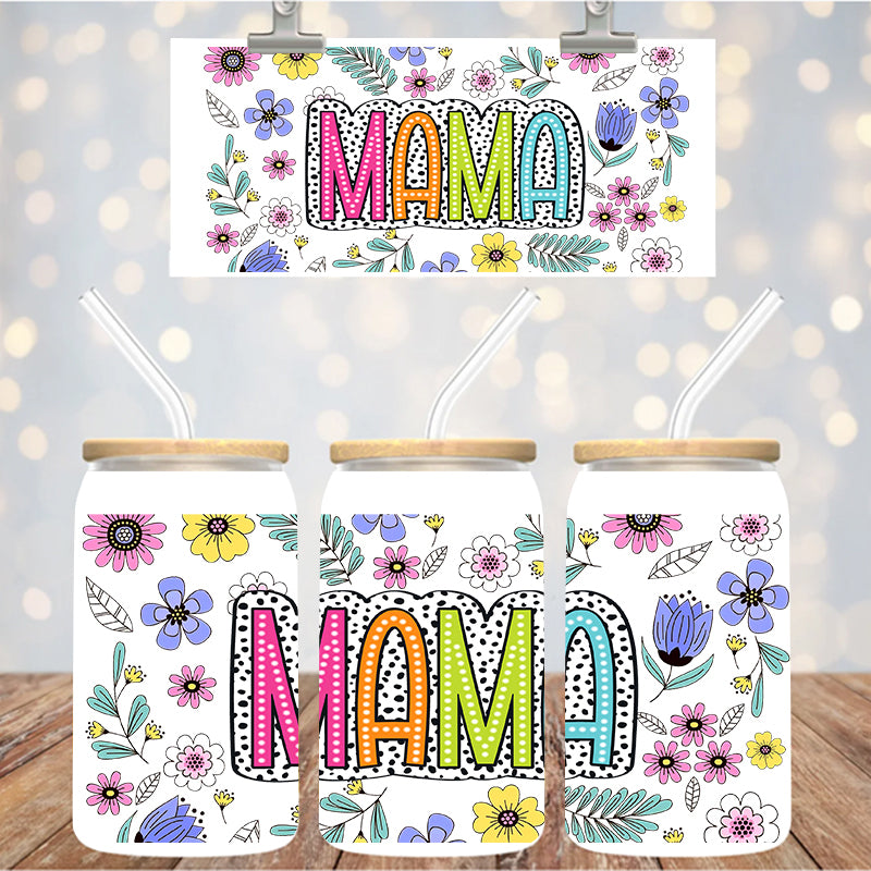 16 oz Uv Dtf Cup Wrap Mama Floral 1203