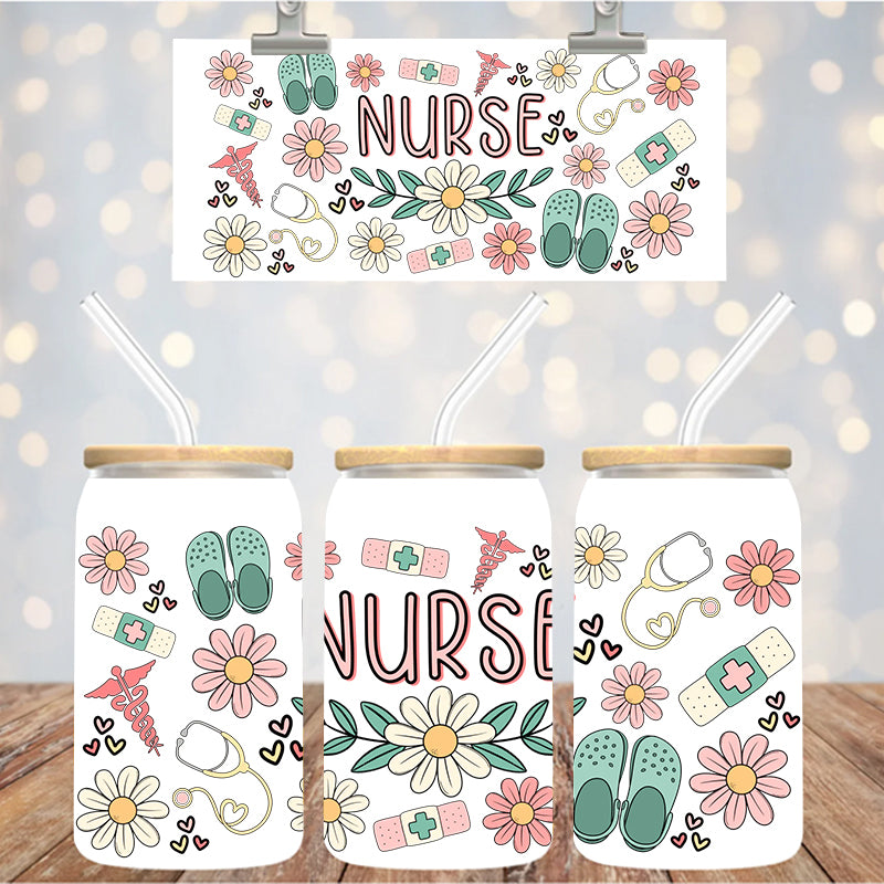 16 oz Uv Dtf Cup Wrap Nurse 1195
