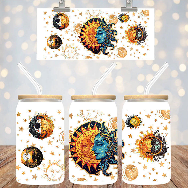 16 oz Uv Dtf Cup Wrap Sun & Moon 1193