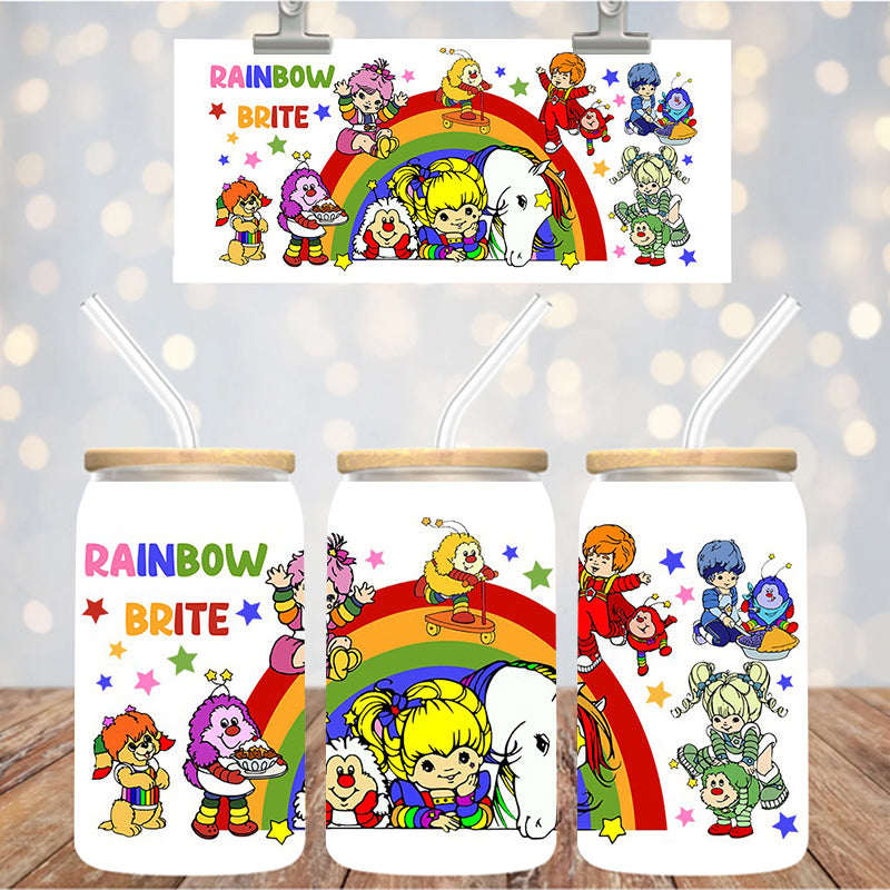16 oz Uv Dtf Cup Wrap Rainbow Girl 1309
