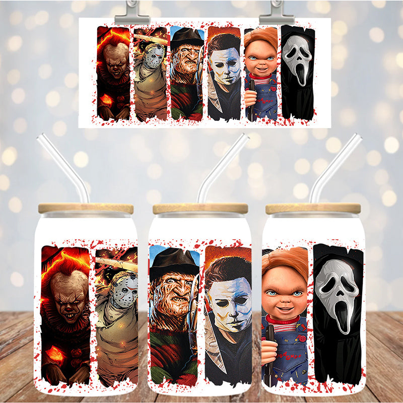 16 oz Uv Dtf Cup Wrap Scary Halloween 1159