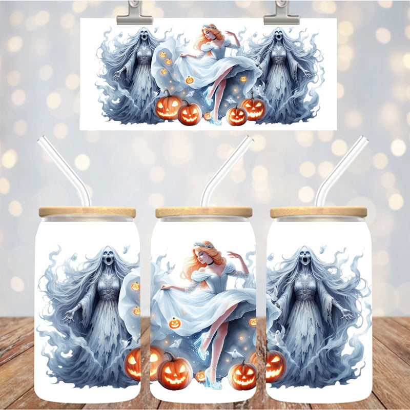 16 oz Uv Dtf Cup Wrap Halloween princess Ghosts 1167