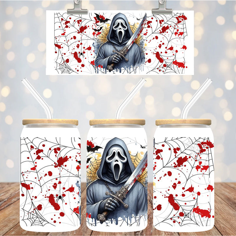 16 oz Uv Dtf Cup Wrap Ghost Face 1174