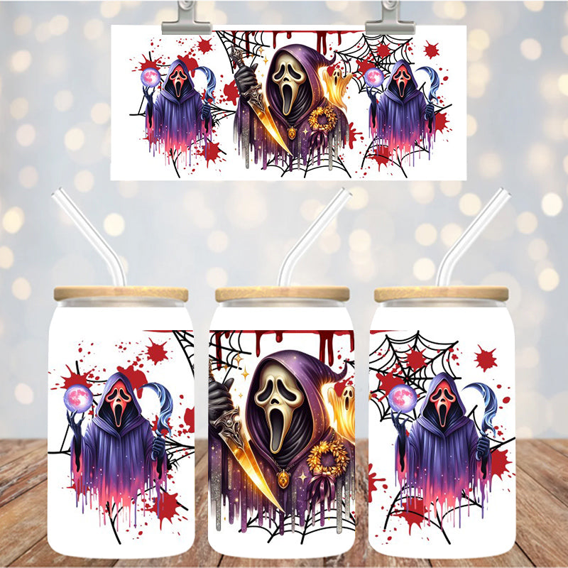 16 oz Uv Dtf Cup Wrap Ghost Face 1175