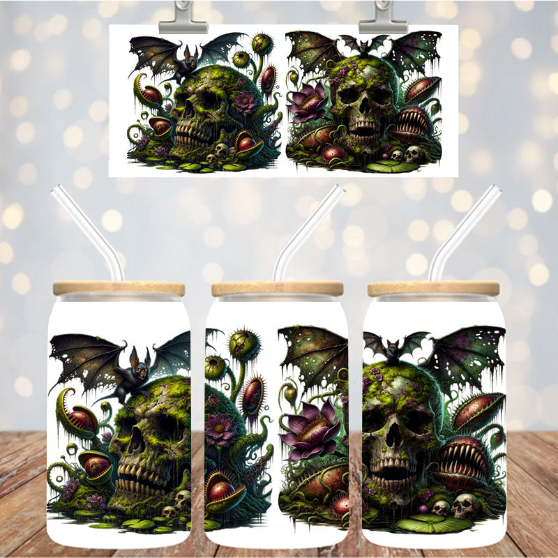 16 oz Uv Dtf Cup Wrap Skulls Bats 1181