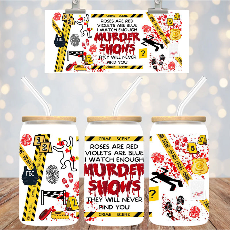 16 oz Uv Dtf Cup Wrap Murder Shows 1145