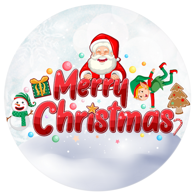 UVDTF 2.5" Ornament Decal Santa Merry Christmas
