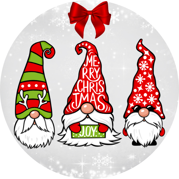 UVDTF 2.5" Round Ornament Decal Christmas Gnomes