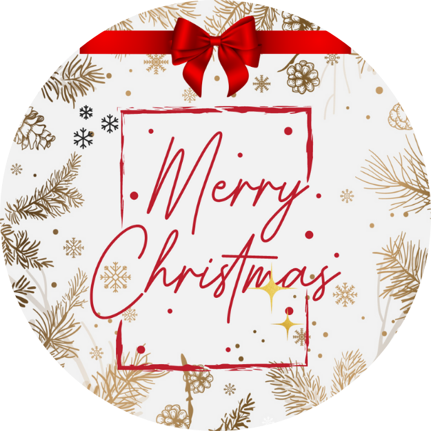 Merry Christmas 2.5" Ornament Decal Merry Christmas