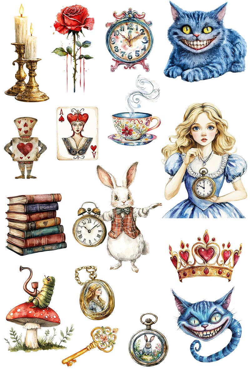 UVDTF 9.5 x 14 Element Sheet Classic Wonderland Elements 1013