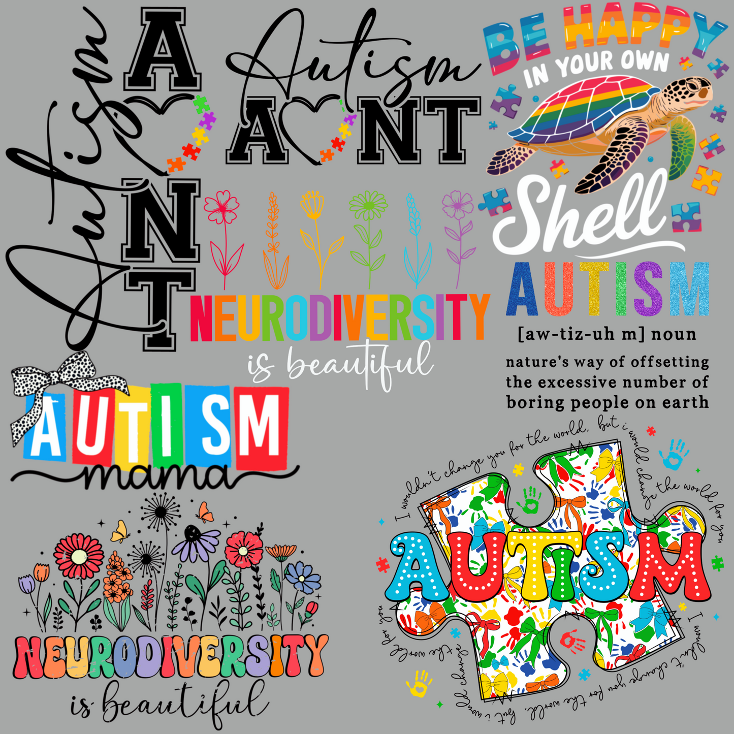 UVDTF 9.5 x 8.5 Element Sheet Autism 6030