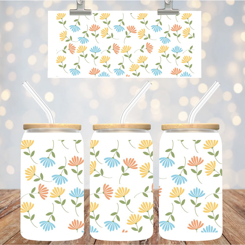 16 oz Uv Dtf Cup Wrap Floral 1011