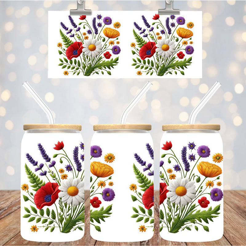 16 oz Uv Dtf Cup Wrap Floral 991