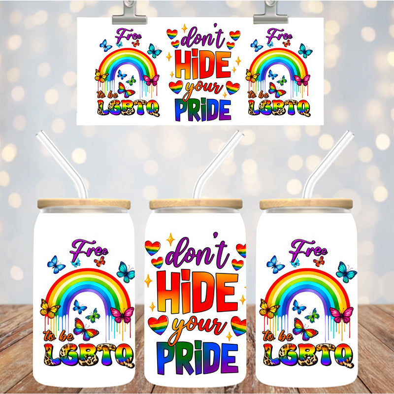 16 oz Uv Dtf Cup Wrap Don't Hide your Pride 64