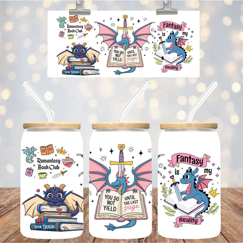 16 oz Uv Dtf Cup Wrap Fantasy is my Reality Books 49