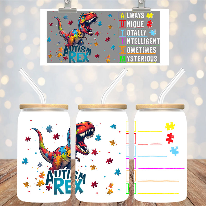 16 oz Uv Dtf Cup Wrap Autism Rex 65