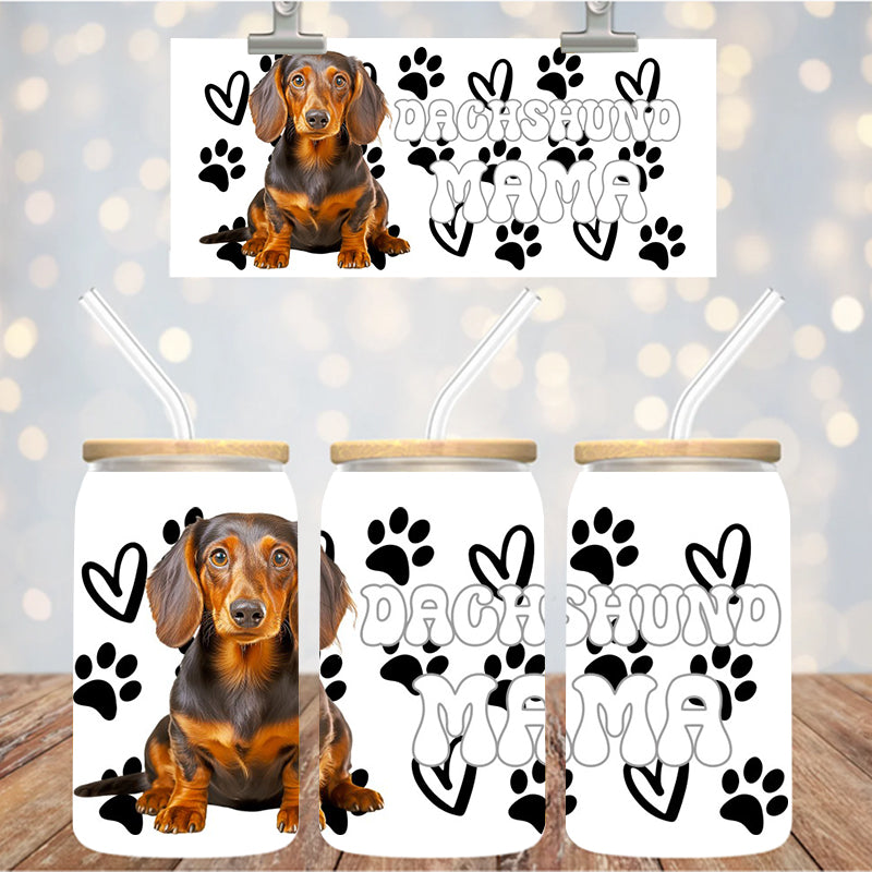 16 oz Uv Dtf Cup Wrap Dachshund Mama 949