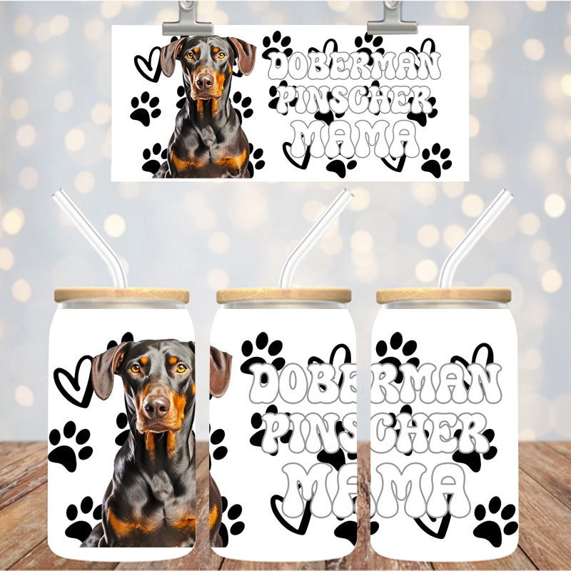 16 oz Uv Dtf Cup Wrap Doberman Pinscher Mama 951