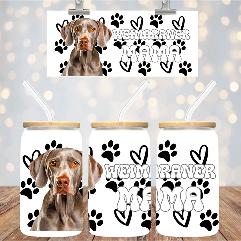 16 oz Uv Dtf Cup Wrap Weimaraner Mama 937