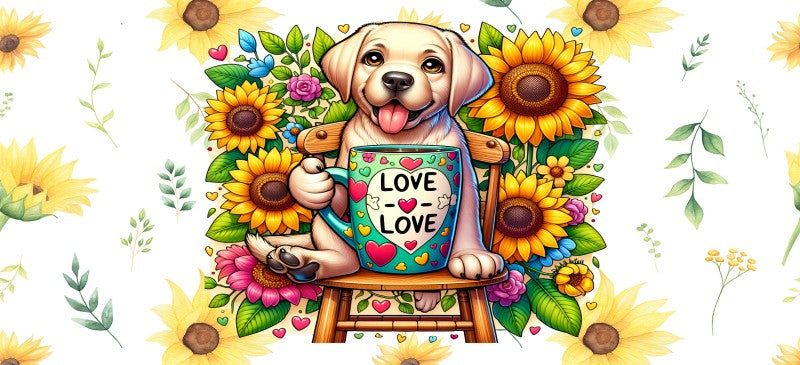 16 oz Uv Dtf Cup Wrap Love Dog 887