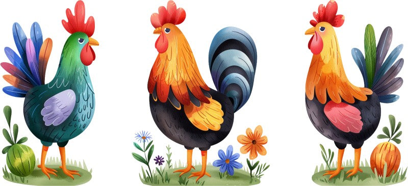 16 oz Uv Dtf Cup Wrap Roosters 876