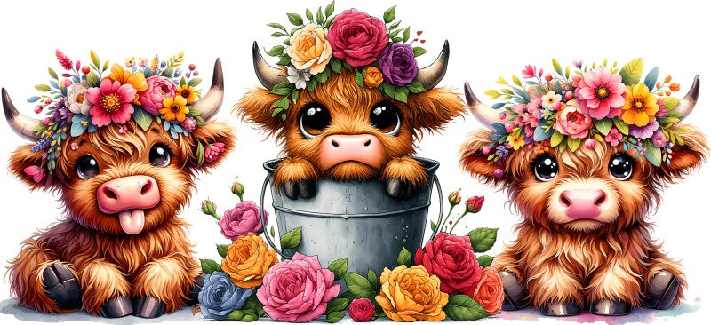 16 oz Uv Dtf Cup Wrap Cute Baby Cows 881