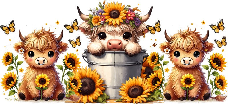 16 oz Uv Dtf Cup Wrap Cute Baby Cows 900