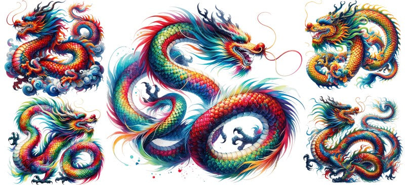 16 oz Uv Dtf Cup Wrap Dragons 877