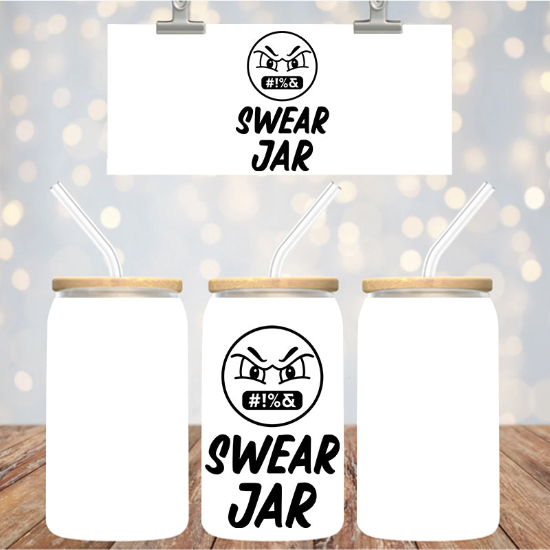4" Decal Uvdtf Wrap Swear Jar D206