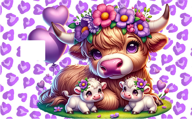 UVDTF Credit Card Skin Cut Cows Floral 5029