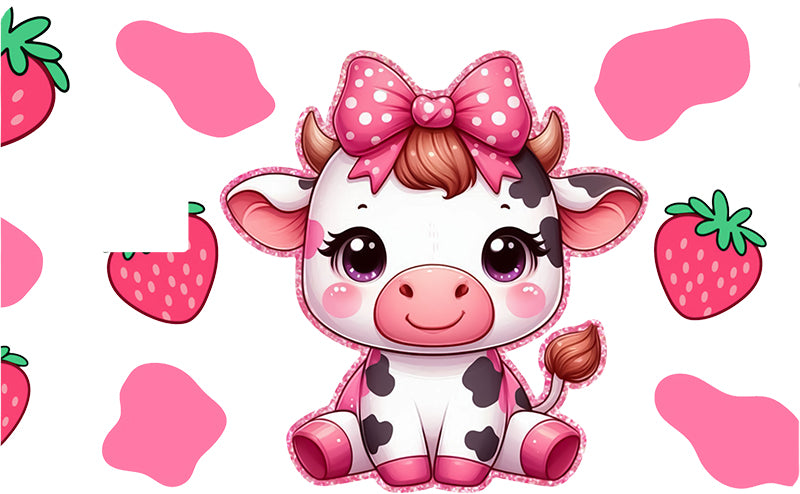 UVDTF Credit Card Skin Cute Cow Strawberry 5024